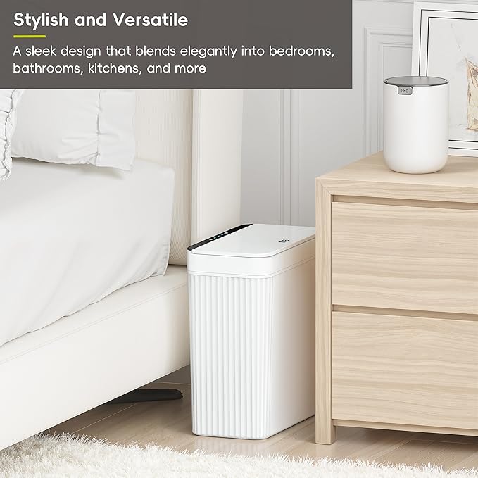 EKO Brio 10L/2.6 Gallon Motion Sensor Trash Can, Automatic Touchless Bathroom