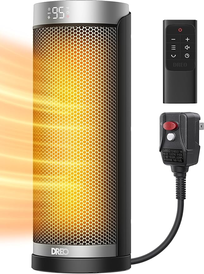 DREO Space Heater for Bathroom and Indoor, 70°Oscillating, 5 Modes, Remote for