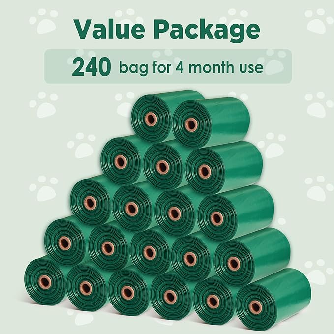 Dog Poop Bags Rolls - 400 Counts, Leakproof Scented Dog Poop Bags Eco-Friendly, Puppy Essentials Refill Smell Proof Bag, Perfect for Daily Walks and Outdoor Adventures