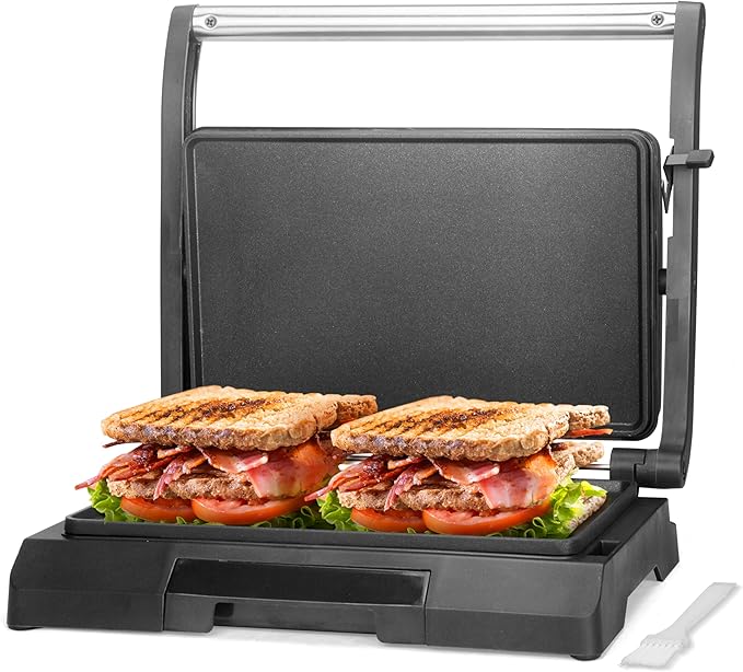 Baker's Friend Mini Panini Press Electric Griddle, 2 Slices of Panini Grill
