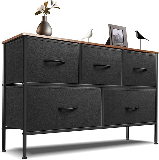 Dresser for Bedroom with 5 Drawers, Chest of Drawers, Storage Drawers Organizer