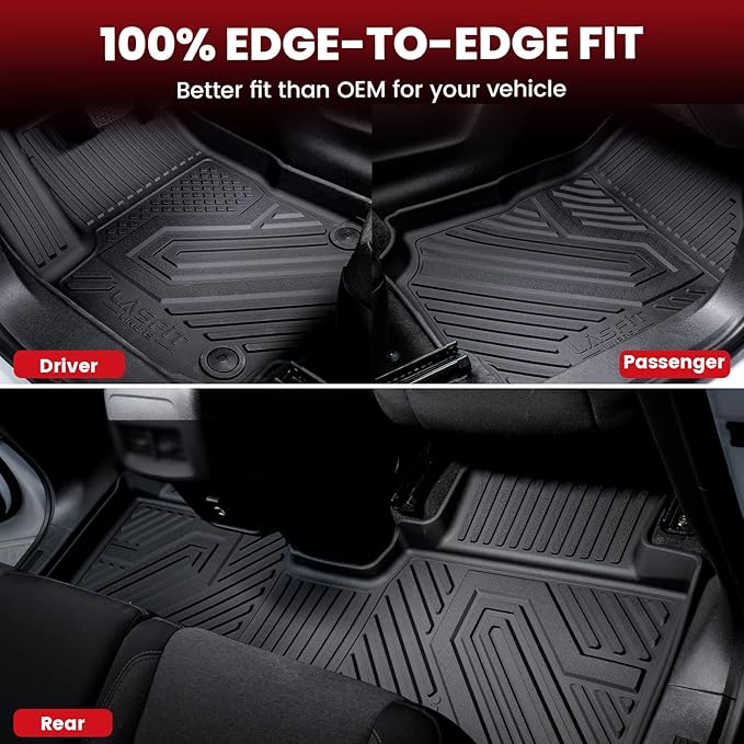 LASFIT Floor Mats&Trunk Mat for Lexus RX 2022 2021 2020 2019 2018 2017 2016 RX350 RX450h(Not Fit 2018-2022 Lexus RX L), All Weather Floor Liners Custom Fit TPE Cargo Mats Front & Rear Mats, Black