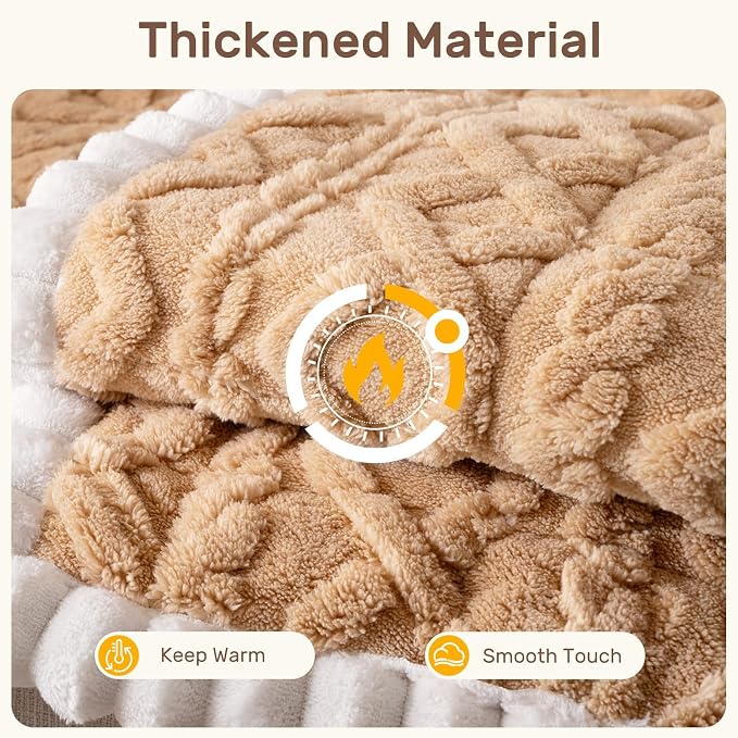 Couch Cover for Dogs, Washable Non Slip Sofa Covers for 4 Cushion Couch Pet Friendly Fuzzy Sofa Protector&Bed Mat for Pets (27.6"x94.49" Light Brown)