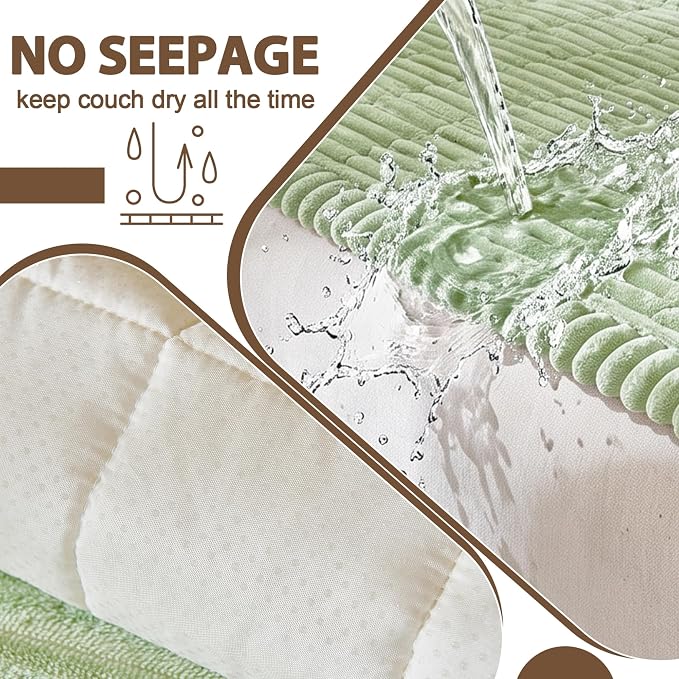 FUANGUI Waterproof Couch Cover Sofa Cover for Dogs and Pets Sofa Protector | Non-Slip Washable Fuzzy Soft Cat Sofa Slipcover for 2-3 Cushion Couch Sofa Pet Friendly, Grass Green, 27.6" x 70.9", 1 pcs
