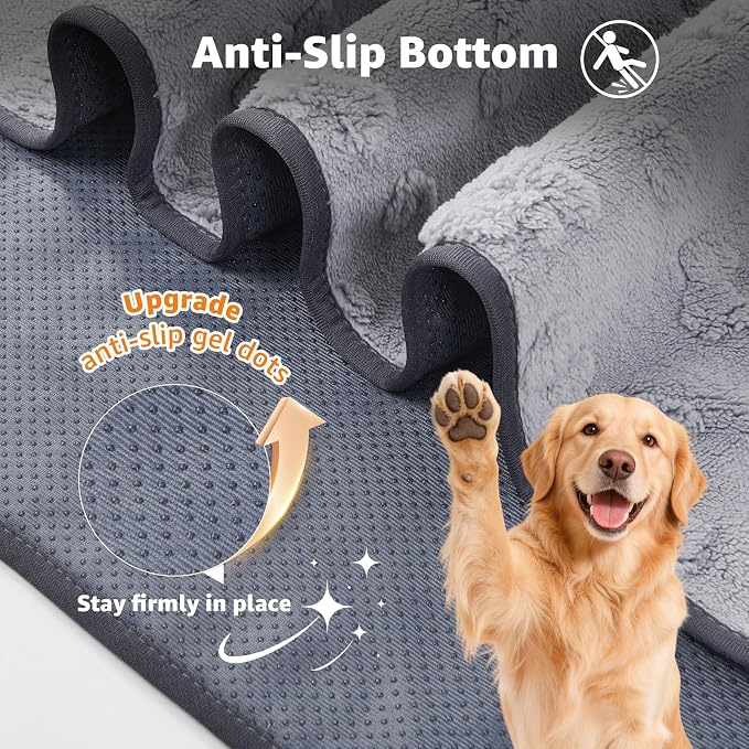 LOOBANI Reusable Pee Pads for Dogs Extra Large,36"x72", Gray | Non-Slip Washable Dog Mat For Hallway Runner, Floor, Bed, Fast Absorbent, Non-Slip, Waterproof, Leakproof