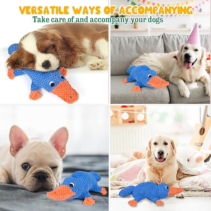 Vitscan Squeaky Dog Toys for Aggressive Chewers Large Breed, Large Dog Toys for Big Dogs, Stuffed Platypus Tough Plush Dog Toy,Interactive Dog Chew Toy/Puppy Chew Toys/Pet Toys for Small Dogs
