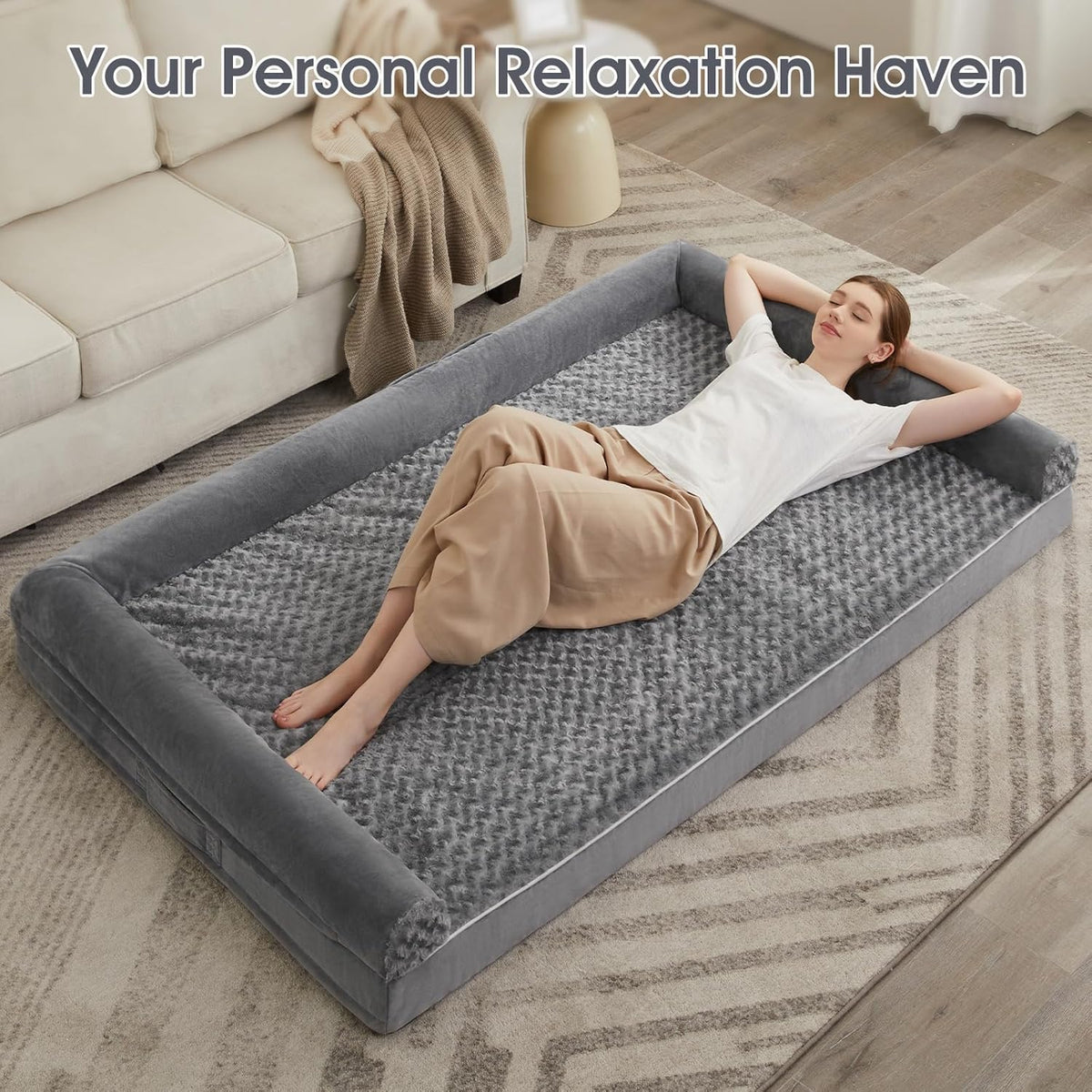 BFPETHOME Dog Beds for Large Dogs, Orthopedic Dog Bed for Medium Large Dogs,Big Waterproof Couch Pet Bed with Removable Washable Cover