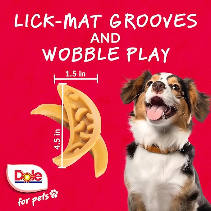 Dole for Pets Freshly Fetched Lasting Chew, Banana Flavor Dog Treats | Flavored with Real Fruit, No Wheat, Corn, Soy, Artificial Flavors, Colors, Preservatives, or Animal Products, 8 Ounce - 6 Pack