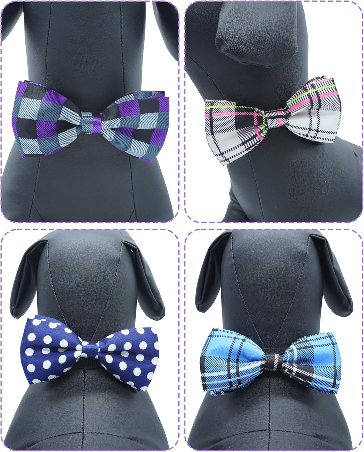 PET SHOW 5 Pack Pet Big Dogs Collar Embellishment Attachment Bow Ties for Medium Large Dogs Collar Charms Accessories Slides Bowties for Birthday Wedding Parties Assorted A Style