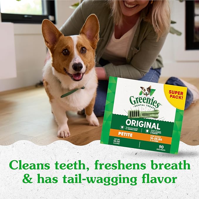 Greenies Original Petite Dental Dog Treats, 54 oz. Pack (90 Treats)