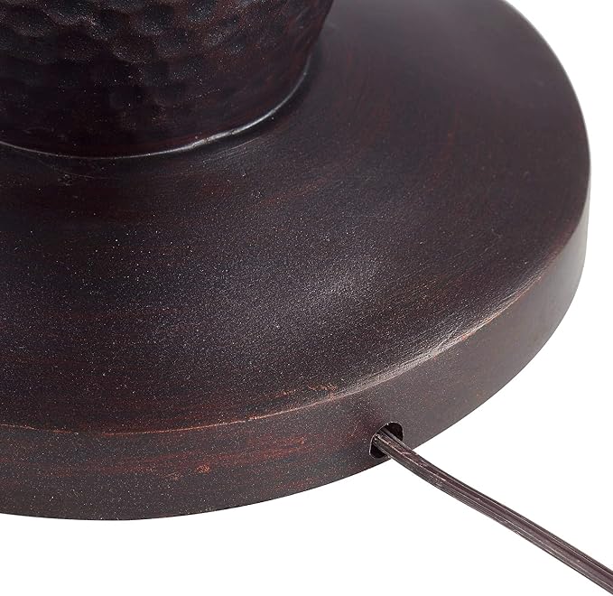 Regency Hill Fallon Industrial Rustic Farmhouse Floor Lamps with Tray Table USB and AC Power Outlet 66" Tall Set of 2 Oil Rubbed Bronze Oatmeal Drum Shade for Living Room Reading Bedroom