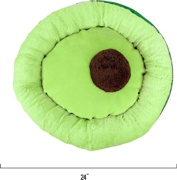 TONBO Soft Plush Small Cute and Cozy Avocado Dog Cat Bed, Washer and Dryer Friendly (Avocado)