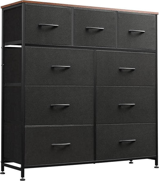 WLIVE 9 Drawer Dresser, Fabric Storage Tower