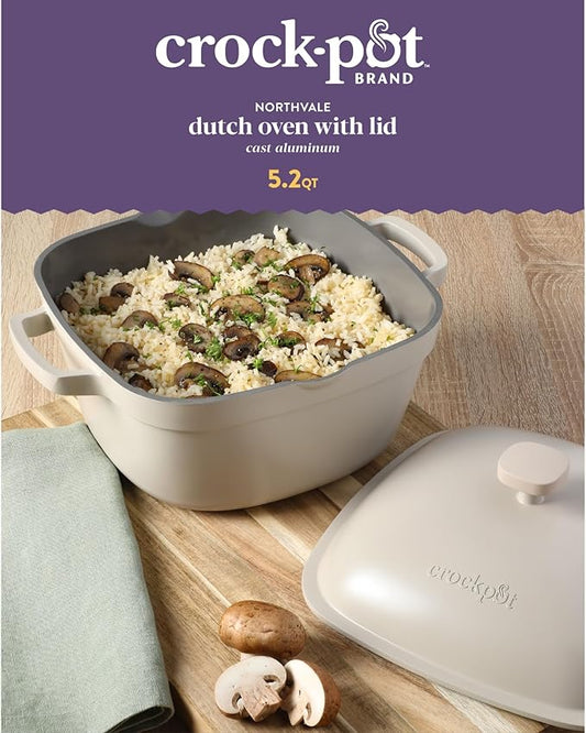 Crock-Pot Northvale Cast Aluminum Lightweight Durable 5.2 Quart Heavy Duty
