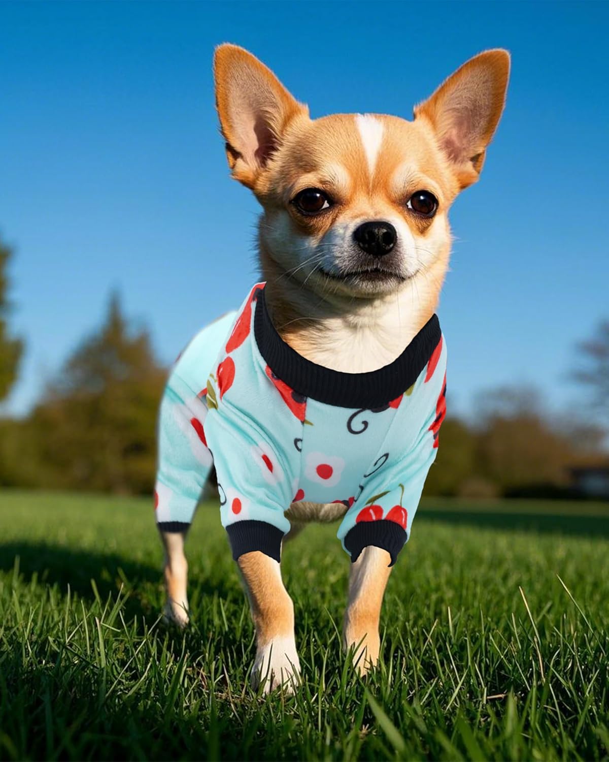 PET SHOW 4 Pack Small Dog Pajamas Spring Dog Clothes for Medium Dogs Girl Boy Soft Stretchy PJs Bee Ladybug Jumpsuit Puppy Cats Floral Onesies Outfits with Sleeve Pets Dachshund Costume(S, Spring)