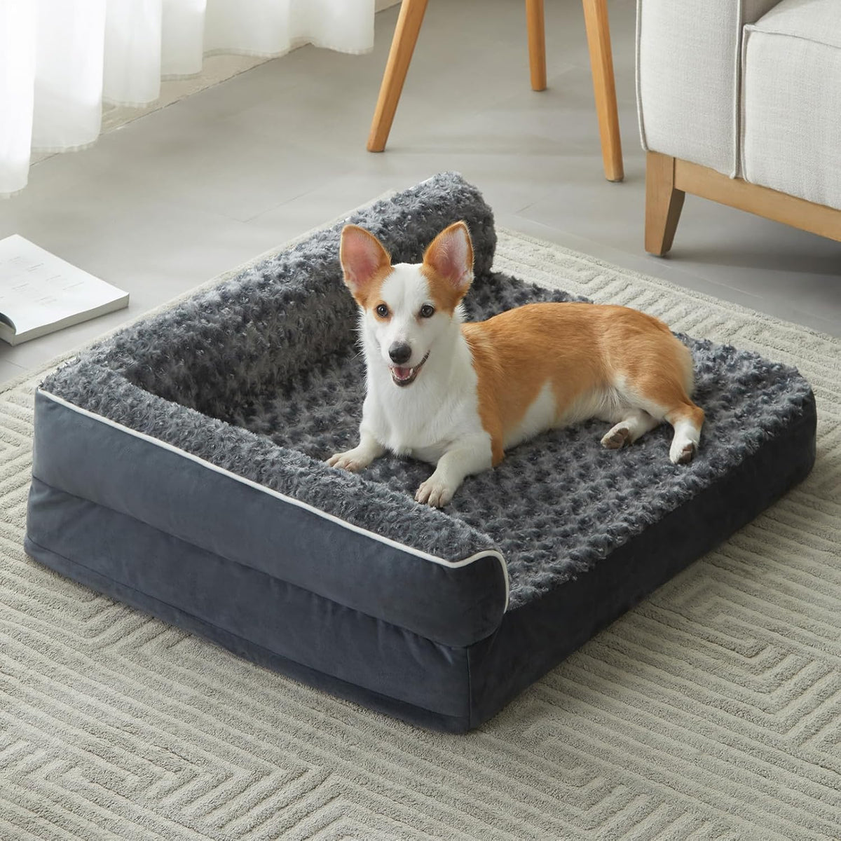 BFPETHOME Orthopedic Dog Beds for Large Dogs-Waterproof Sofa Dog Bed with Removable Washable Cover, Large Pet Bed with Waterproof Lining and Nonskid Bottom, Pet Bed for Dogs