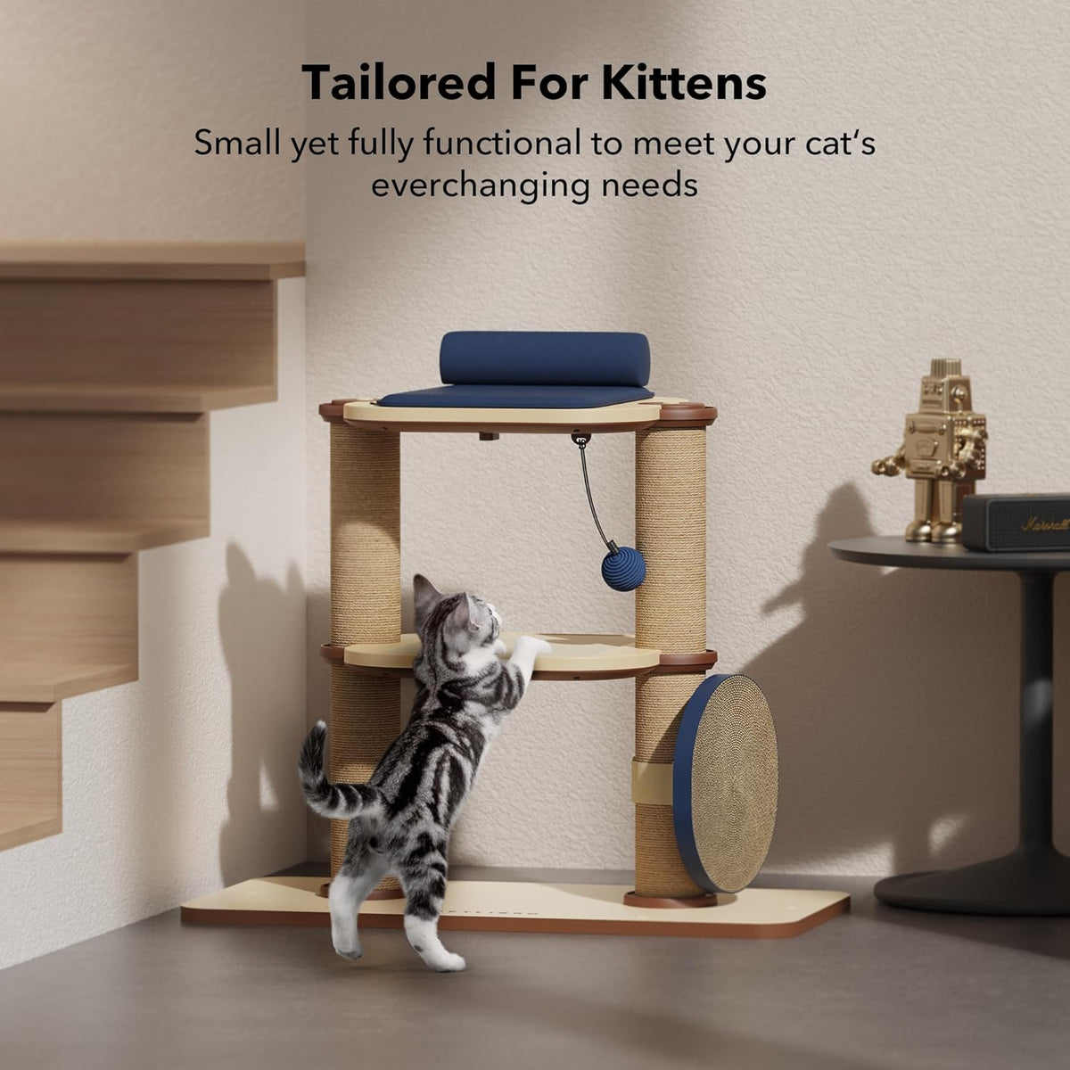 PETLIBRO Infinity Cat Tree Tower for Indoor Cats, Modular Design with Cat Bed, Toy, Felt Pads, Sisal Scratching Posts, 2-Second Setup, Sturdy Multi-Level Activity Center Cat Condo for Any Room