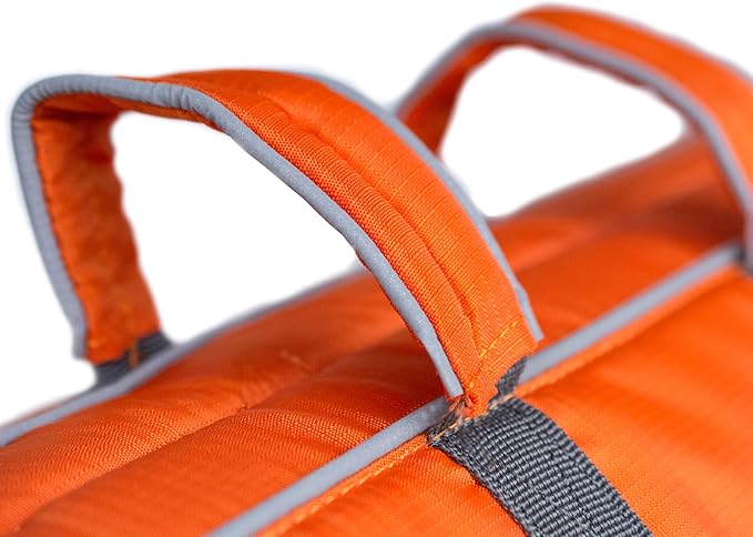 Outward Hound Granby Splash Dog Life Jacket, High-Buoyancy Dog Life Vest for Swimming, Boating, and Water Safety, XL, Orange