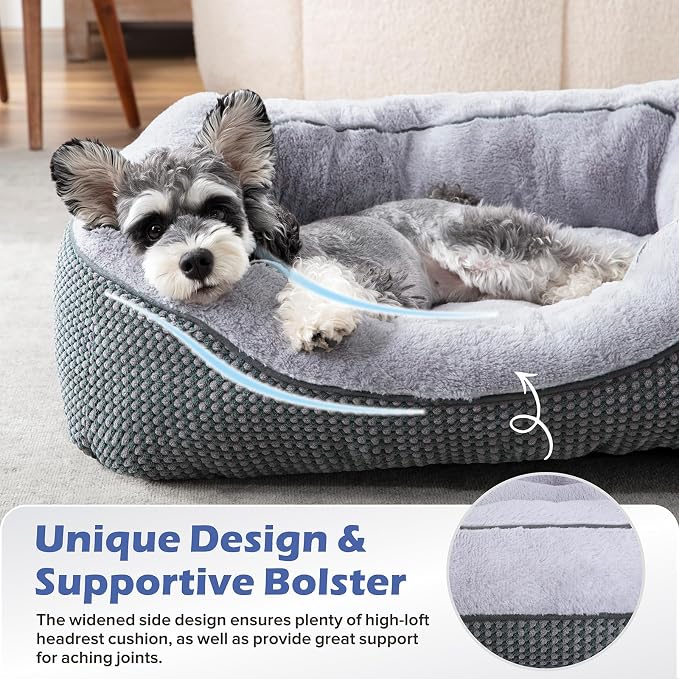 Large Dog Beds for Large Dogs Washable, Rectangle Dog Beds Large Sized Dog, Orthopedic Dog Bed, Warming Soft Sleeping Puppy Bed Durable Pet Bed with Anti-Slip Bottom L(35"x25"x10")