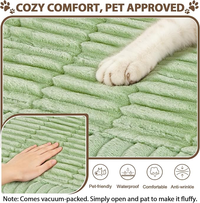 FUANGUI Waterproof Couch Cover Sofa Cover for Dogs and Pets Sofa Protector | Non-Slip Washable Fuzzy Soft Cat Sofa Slipcover for 2-3 Cushion Couch Sofa Pet Friendly, Grass Green, 27.6" x 59.1", 1 pcs