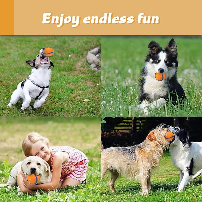 Dog Toy Ball,Rubber Sound-Producing Toy Ball, with a Groove Design That is Resistant to Bites, Has a High Bounce, Dog Training Interactive Pet Toy, Relieving Pet Anxiety（Large Size）