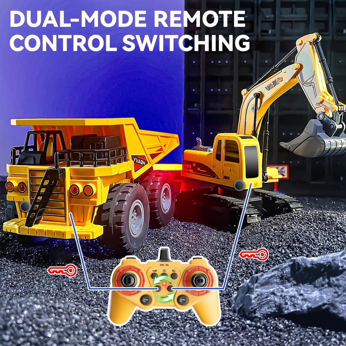 Remote Control Excavator Construction Vehicle Set  Educational Construction Toy For Children