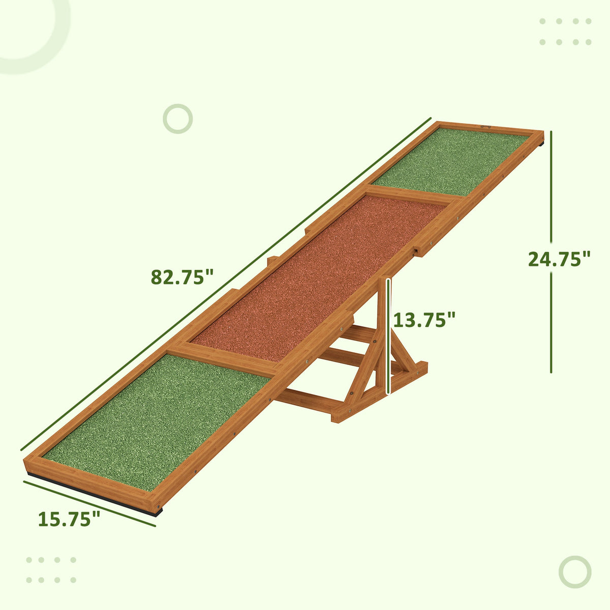 Wooden Dog Agility Seesaw For Training And Exercise, Weather Resistant, 83 L X 16 W X 14 H, Orange