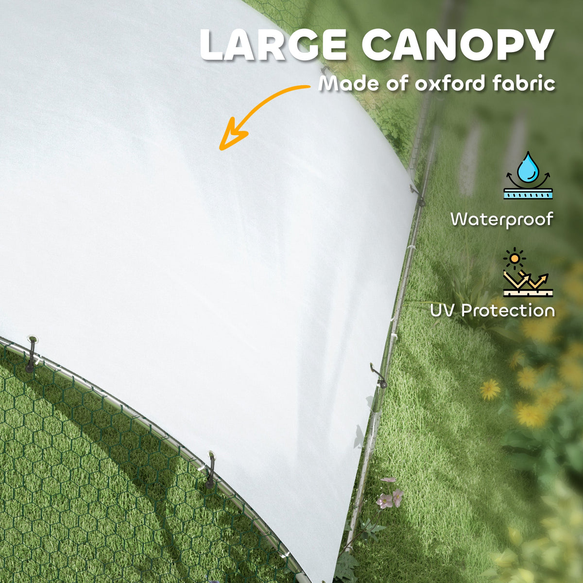 Large Metal Chicken Coop with Waterproof and Anti-UV Cover for Yard, Outdoor, Duck, Rabbit, 9.2 x 31.2 x 6.5