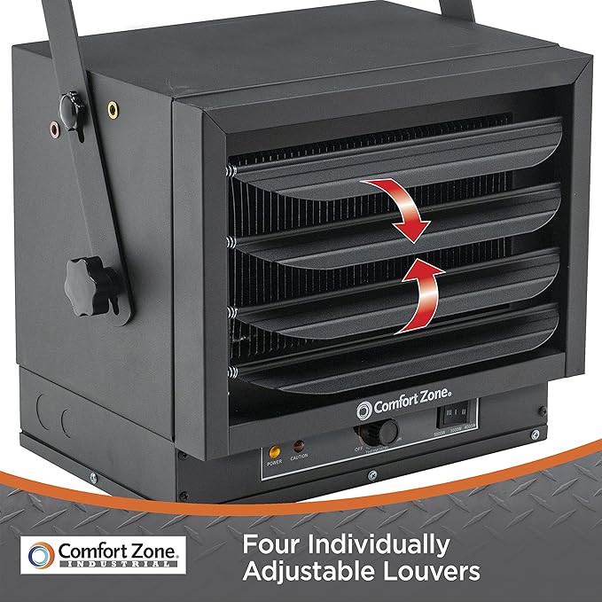 Comfort Zone Hard-Wired Ceiling Mount Garage Electric Space Heater, Fan-Forced