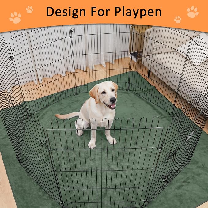 Bunlitent Reusable Pee Pads for Dogs, Whelping Pads, 63'' x 63'', 3 Packs | Green, Extra Large, Quick-Dry, Non-Slip, Waterproof, Fast Absorbent, Reusable Floor Mat, For Puppy, Senior Dog, Incontinence