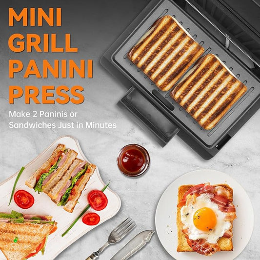 Baker's Friend 2 Slices of Mini Panini Press Electric Grill, Panini Grill Press