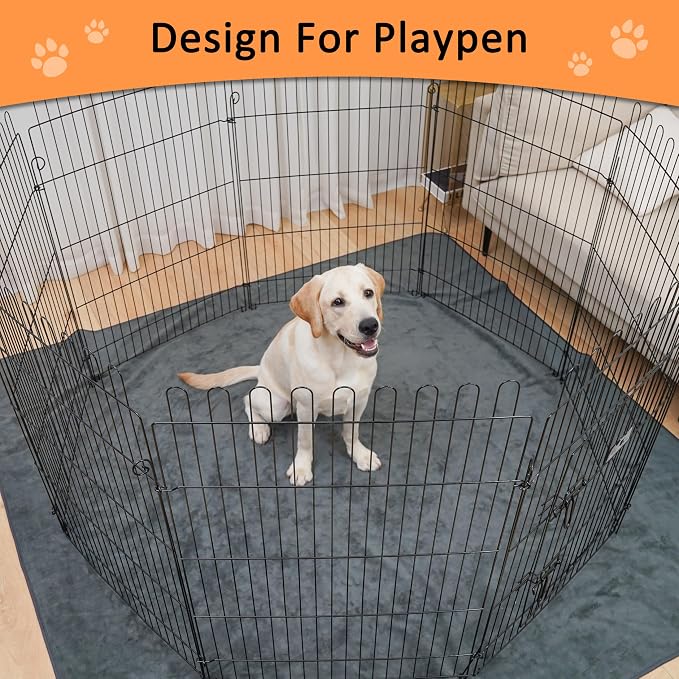 Bunlitent Washable Pee Pads for Dogs, 72'' x 72'', 3 Packs, Extra Large | Grey, Extra Large, Quick-Dry, Non-Slip, Waterproof Reusable, Quick Dry, For Puppy, Senior Dog, Incontinence, Whelping Pads