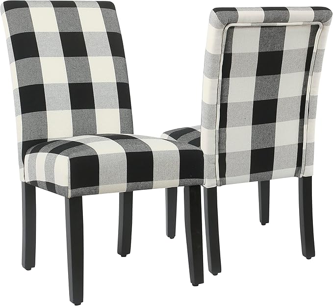 HomePop Parsons Dining Chair - Black Plaid (Set of 2)