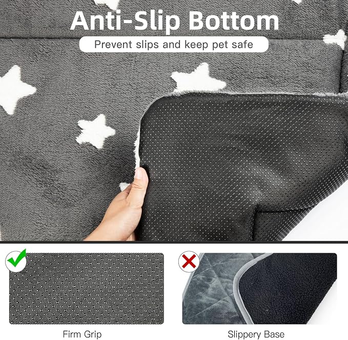 Mora Pets Dog Crate Pad Kennel Dog Bed Mat for Medium Dogs Washable Cute Star Pet Bed for Cage Ultra Soft Flat Puppy Cat Kitten Cushion for Sleeping Anti-Slip Grey 30 x 19 | Soft Dog Cat Bed Mat, Crate Pad for Dog Cages Cozy Sleeping Liner, Pet Pillow ...