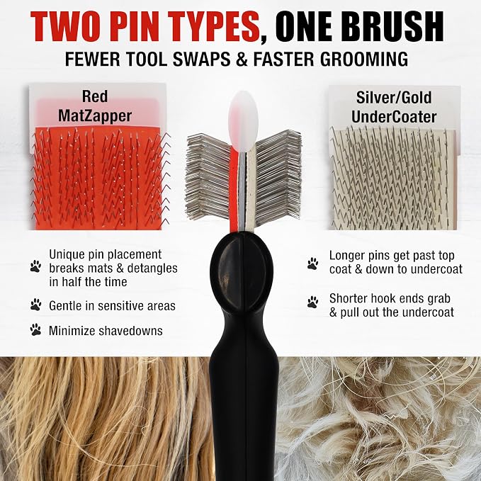 FlexIt Home - Flexible Slicker Brush for Dogs (Single, Firm Flex) | Dog Grooming Brush for Poodles, Golden Doodles, Huskies, Retrievers, and Labradoodles | 3-in-1 System & Video Trainings