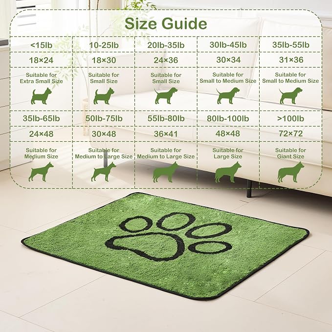 Reusable Dog Pee Pads, Washable Puppy Pads, Leak-Proof 48"x48" 2 Pack | Super Absorbent And Non-Slip Potty Training Pads, Soft Paw Print Plush Design, Ideal For Crates, Couch, Car Seats & Pet Beds