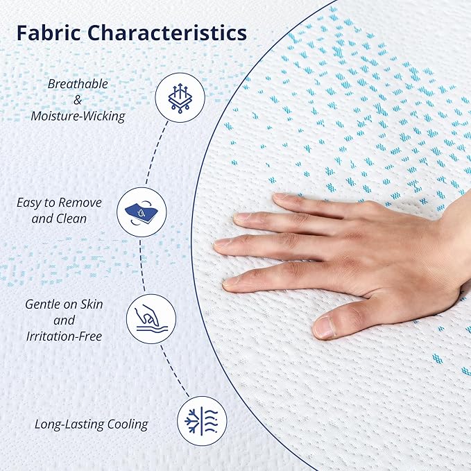 EGOHOME 14 Inch Queen Mattress, Gel Memory Foam with Charcoal, Fiberglass Free, CertiPUR-US Certified, Temperature-Regulating, Machine Washable Cover, 80" x 60" x 14", Medium