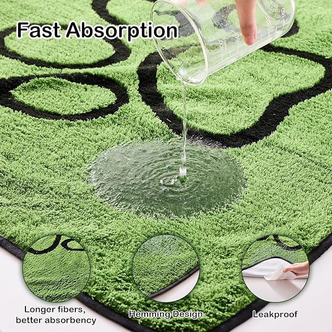 Reusable Dog Pee Pads, Washable Puppy Pads, Leak-Proof 24"x36" 2 Pack | Super Absorbent And Non-Slip Potty Training Pads, Soft Paw Print Plush Design, Ideal For Crates, Couch, Car Seats & Pet Beds
