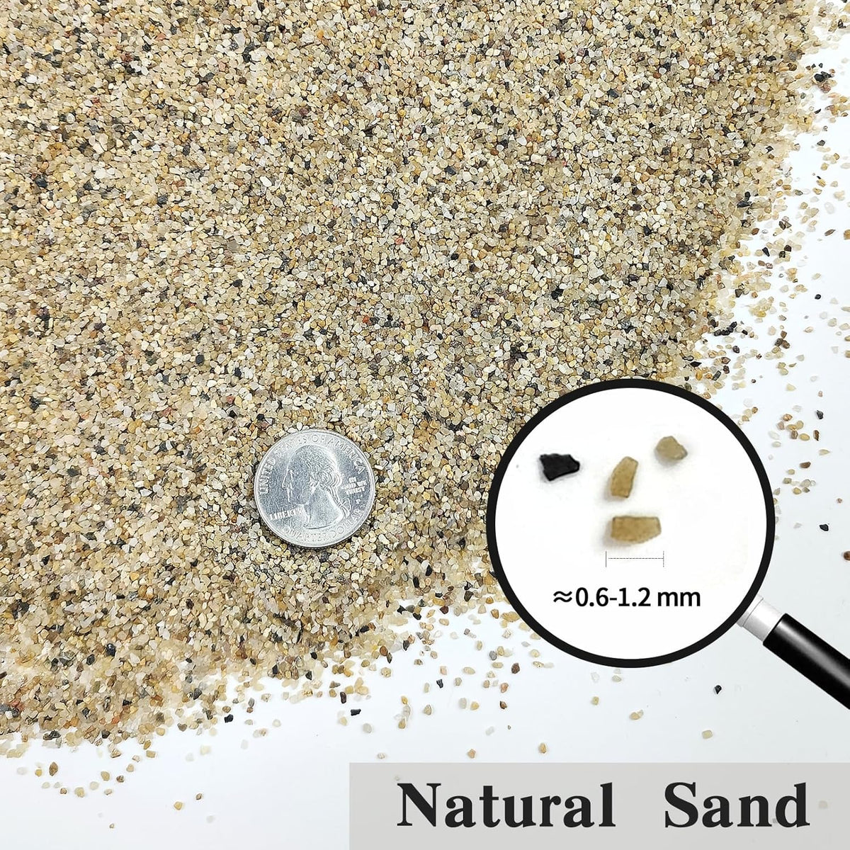 20 lbs Aquarium Sand, 0.6-1.2 mm Aquarium Substrate for Freshwater Fish Tank. Decorative River Rocks Gravel for Fish Tank, Plants Potted, Fire Pits, Candle, Vase and Crafts