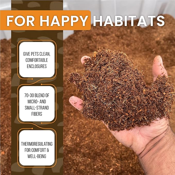 ReptiEarth Reptile Bedding, Fluffy Coconut Fiber Substrate 36 Quart Organic Coco Ready to Use for Bioactive Snake Terrarium, Lizard Tanks with Plants, for Frog, Tarantula or Hermit Crab Habitat (2 Pk)