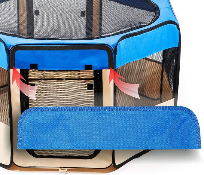 Pawer 45”×24” Pet Playpen Personalize Embroidery Piece, Blue Color