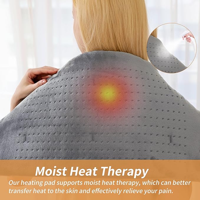 Massaging Weighted Heating Pad for Back Pain Relief, Heating Pads for Neck