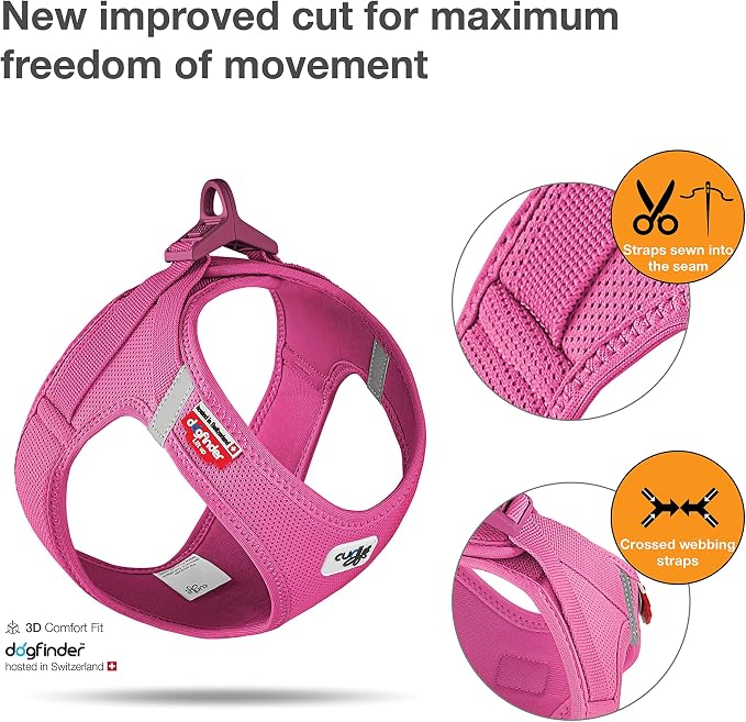 Vest Harness curli Clasp Air-Mesh Fuchsia XL