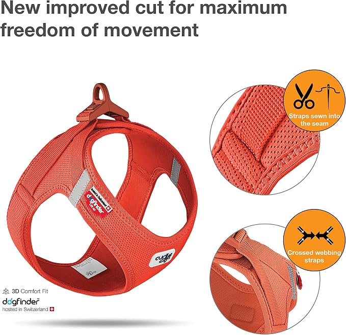 Vest Harness curli Clasp Air-Mesh Sun Orange XS