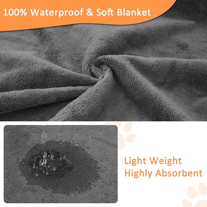 Bunlitent Washable Pee Pads for Dogs, 48'' x 48'', 3 Packs, Grey, Quick-Dry | Non-Slip, Waterproof, Fast Absorbent, For Incontinence, Housebreak, Crate, Whelping Pads, For Puppy, Senior Dog, Incontinence