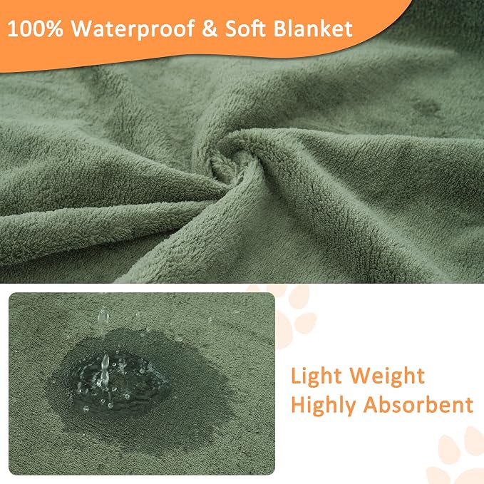 Bunlitent Washable Puppy Pads, 72'' x 72'', 3 Packs, Green, Extra Large | Non-Slip, Quick-Dry, Waterproof, Reusable, Quick Dry, For Puppy Senior Dog Incontinence Whelping
