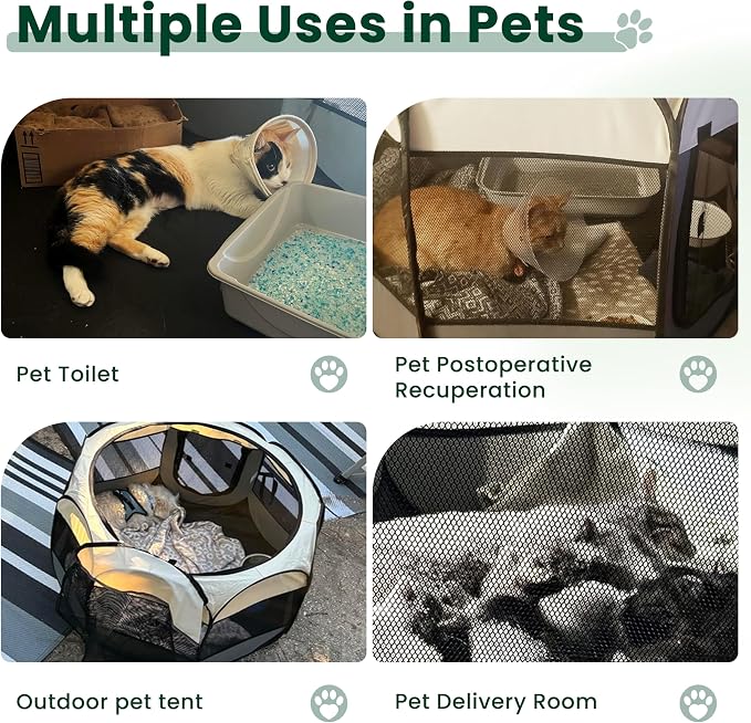 Love's cabin Pet Puppy Dog Playpen, Medium Dog Tent Crates Cage Indoor/Outdoor, Portable Playpen for Cat, Foldable Pop Up Dog Kennel Playpen with Carring Case, Removable Zipper Top, Purple