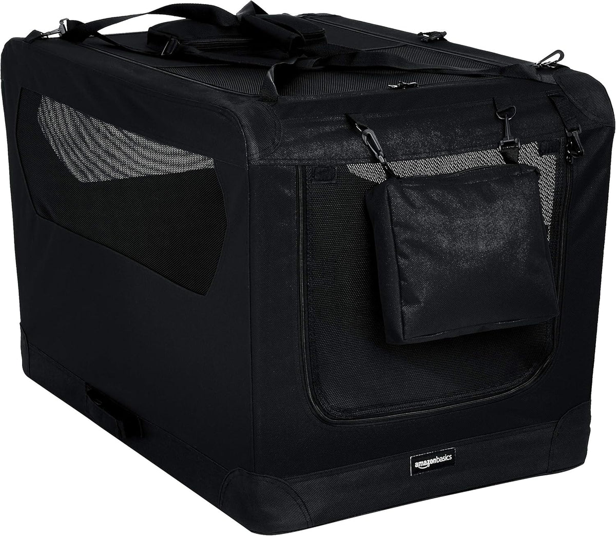 Amazon Basics Folding Portable Soft Pet Dog Crate Carrier Kennel, 36 x 24 x 24 inches, Black
