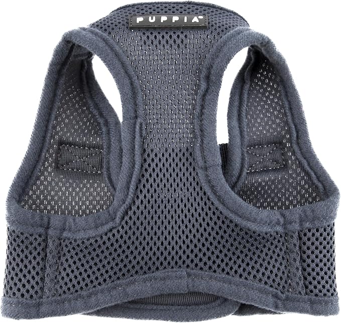Puppia Soft Vest Dog Harness Step-in Padded Mesh No Choke No Pull Comfortable Walking Running Training for Small Medium Large Dogs, Grey, XXX-Large