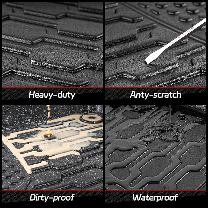 Floor Mats & Cargo Liner Compatible with 2019-2023 Jeep Cherokee (Not for Grand Cherokee) Cargo Mat, Full Set All Weather Protection 1st, 2nd Row Car Liners & Trunk Mat, Black